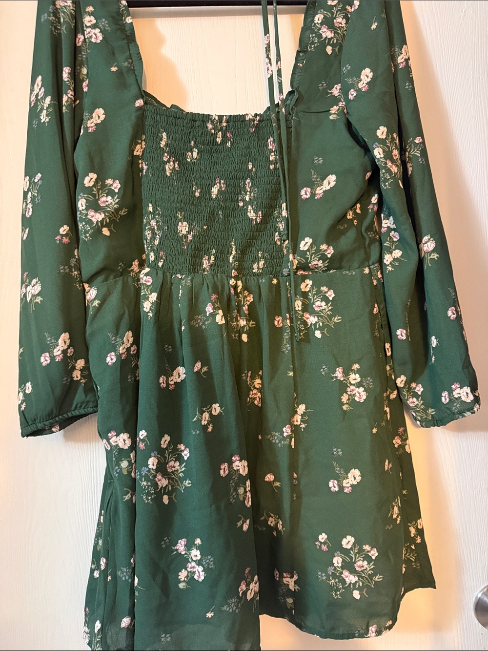 Abercrombie & Fitch Dark Green Floral Long-Sleeve Dress - Picture 5 of 5